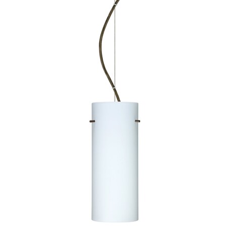 Besa Lighting Stilo 10 Cord Pendant, Opal Matte, Bronze Finish, 1x9W LED 1KX-412307-LED-BR